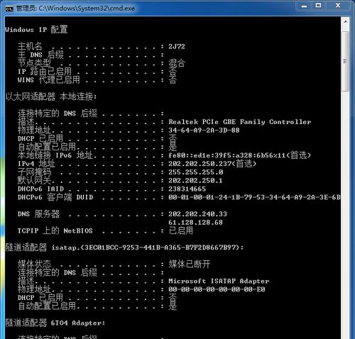 通过CMD查询IP的方法（使用CMD命令快速获取IP地址）